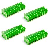 pexwo Plier Organizer &amp; Rack (4-Pack, High-Vis Green) &ndash; 40-Slot Tool Storage for Toolbox Drawers &ndash; Non-Slip Rubber Base, Interlocking Modular Holders for Pliers, Cutters &amp; Snips