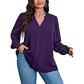 SCOMCHIC 2024 Plus Size Blouses for Women Dressy Casual V Neck Long Sleeve Casual Loose Shirts XL-5XL