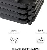 Straame 4Pcs Garden Parasol Base Weight Stand 60/80Kg Cantilever Square view 5