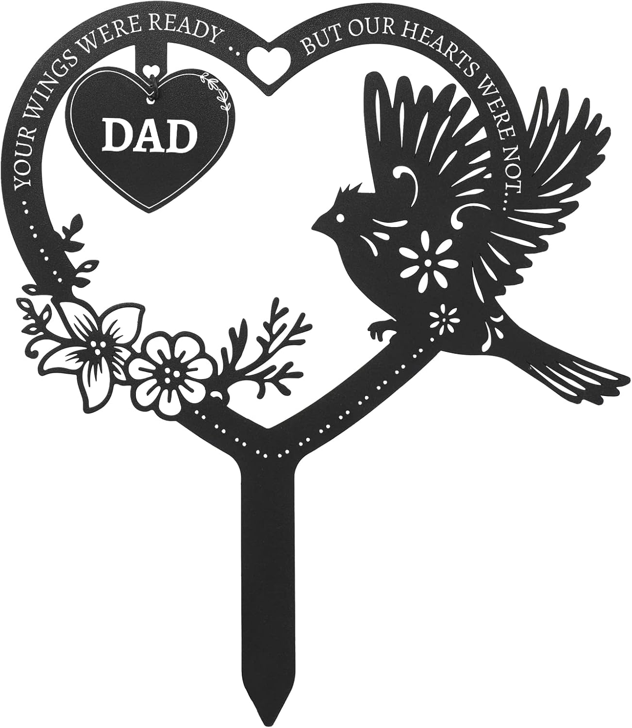 Decorative Garden Stakes - Calibron Sympathy Gifts for Loss of Dad Garden Stakes, Memorial Metal Grave Marker for Cemetery, Memorial Gifts for Loss of Father Garden Grave Decorations for Cemetery Outdoors Yard Decor