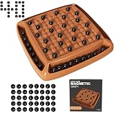 Magnet Game, Magnetic Game Chess 40 Piceses, Family Games for Kids and Adults, Board Game for Kids 8-12 Family Games Night 2-4 Players, Gifts for Teens Kid (Brown)