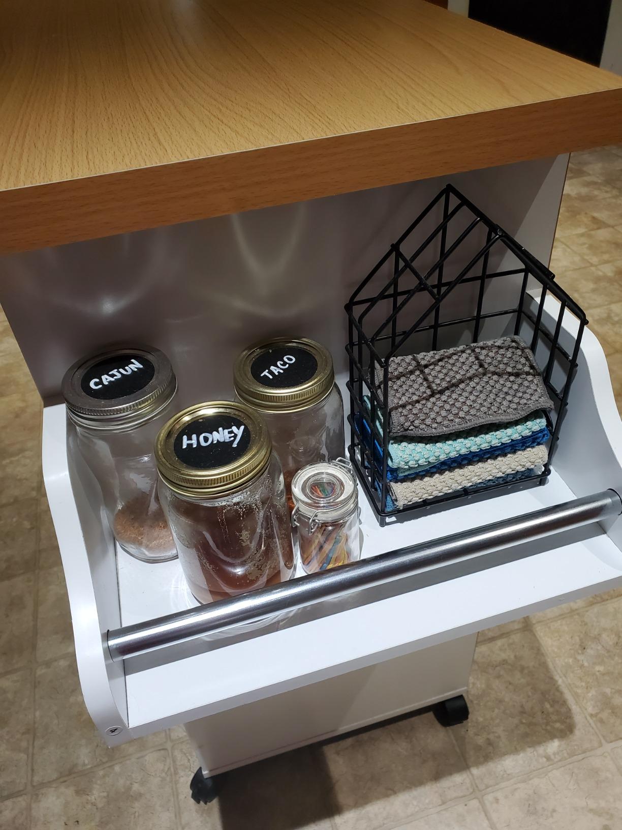 18/mo Finance Hodedah Kitchen Island with Spice Rack, Towel Rack