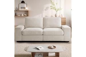 TEKAMON 73" Modular Sofa Couch with Seat Storage, Modern 2-Seater Chenille Fabric Loveseat Sofa for Living Room, Office, Apartment with Deep Seat, Wide Armrest, Side Pockets, Removable Covers