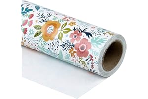 WRAPAHOLIC Wrapping Paper Roll - Beautiful Floral Design for Birthday, Mother's Day, Wedding, Baby Shower Wrap - 30 inch x 33 feet