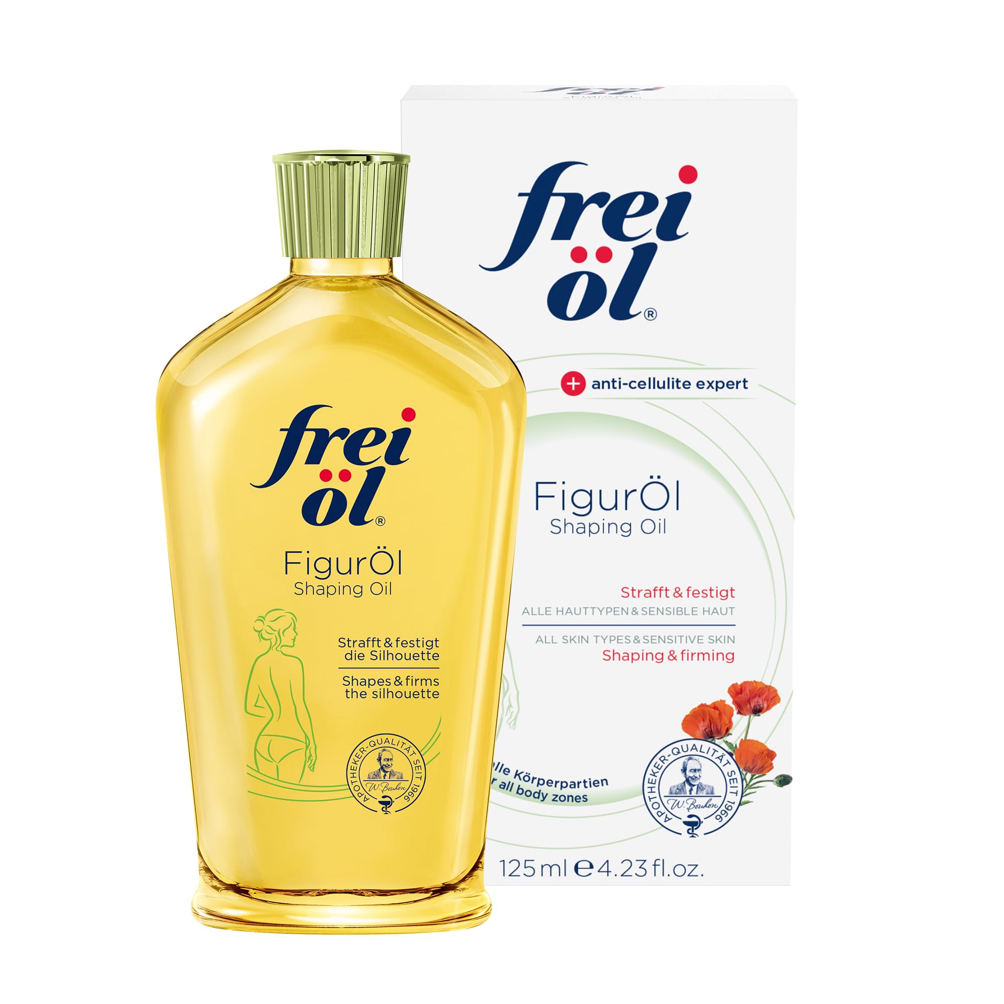 frei öl Figure Oil with Anti Cellulite Effect, Body Oil for Sensitive & All Skin Types, Firms and Firms the Skin, Pharmacist Quality, Vegan, 125 ml