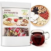 Ginseng Five Treasure Kidney Tea, Natural Cleanse Tea with 5 Precious Ingredients, Kidney Cleanse Detox & Repair for Men & Women, Chinese Herbal Tea Bags(10g x25pcs)