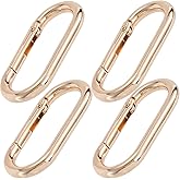 Winsyison 4pcs Oval Keychain Clip, Alloy Spring O Rings Hooks, Keychain Clip Purse Buckle Replacement for Paracord Lanyard Dog Tag Backpacks Handbags- Gold