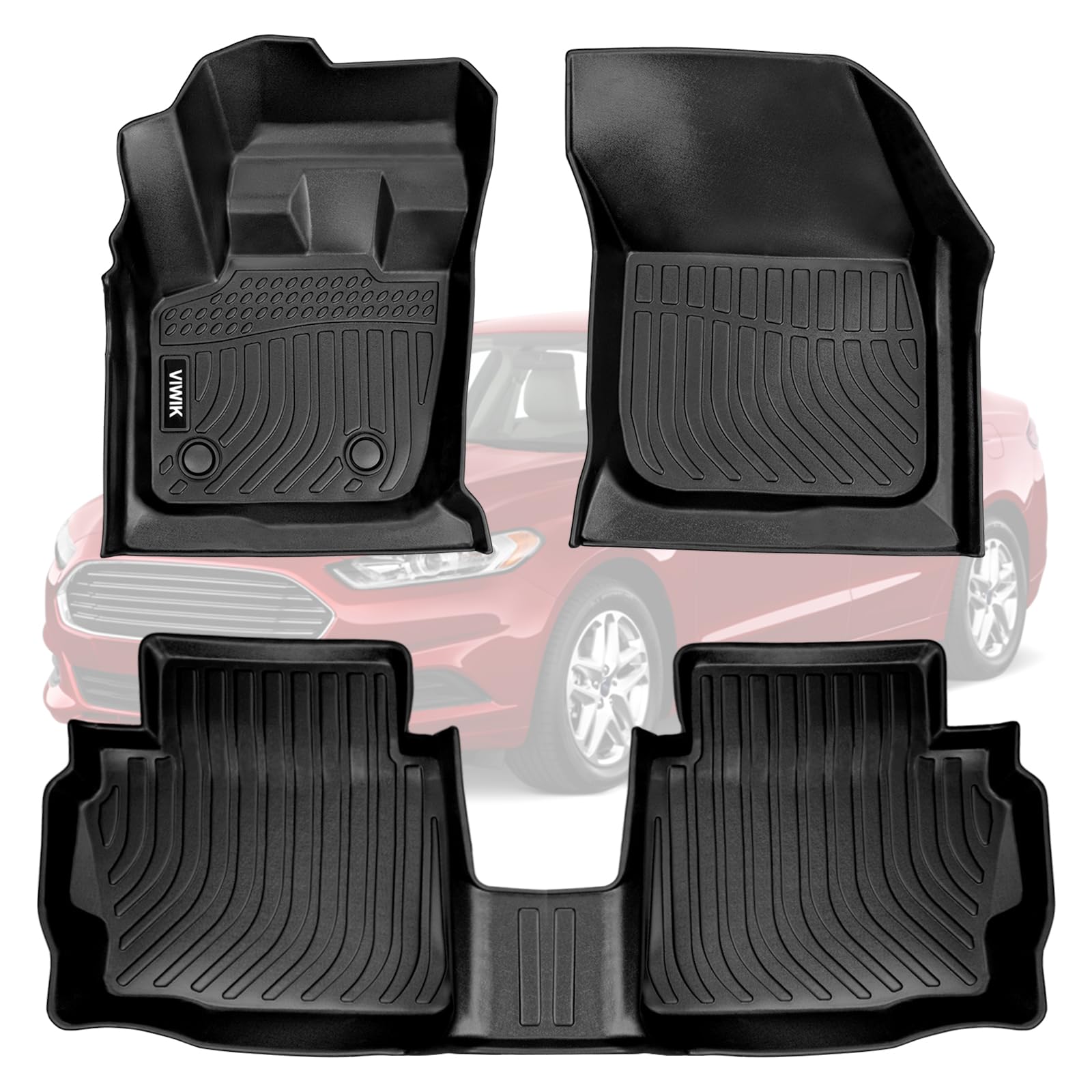 VIWIK Floor Mats for Ford Fusion 2013-2016 & for Lincoln MKZ 2013-2016, TPE Rubber Car Mats All Weather Custom Floor Liners for Fusion & MKZ Front & Rear Non-Slip Odorless Image VIWIK Floor Mats for Ford Fusion 2013-2016 & for Lincoln MKZ 2013-2016, TPE Rubber Car Mats All Weather Custom Floor Liners for Fusion & MKZ Front & Rear Non-Slip Odorless Image