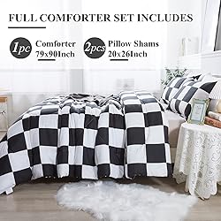 Andency Black White Plaid Comforter