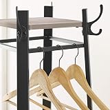 VASAGLE LCR080B02 Coat Rack with 3 Tier Shelf Industrial Greige Black view 6