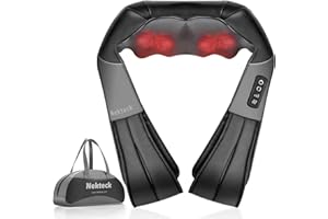 Nekteck Neck Massager for Pain Relief Deep Tissue, FSA Eligible Shiatsu Neck Back Massager with Heat, HSA Massage Tools for Shoulder Trapezius Waist Leg Muscle, Relaxation Gifts for Men Women Dad Mom