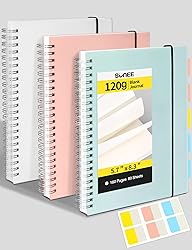 SUNEE Blank Spiral Notebook - 3 Pack A5 Sketch Book