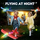Winstico Airplane Launcher Toy 3 Pack Foam Gliders Night Light Outdoor Kids Gift view 2