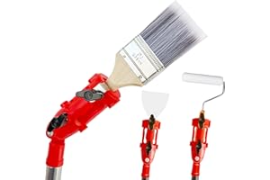 Multi Angle Paint Brush Extender V2, Long Handle Paint Brush, Extension Pole Attachments Adapter Roller Holder, Paint Edger T