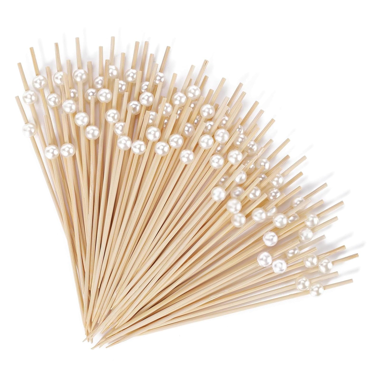 Photo 1 of [100 PCS] Cocktail Picks Toothpicks for Appetizers - 4.7 inch White Pearl Cocktail Skewers for Appetizers, Food Picks for Drink Fruit Party Supplies Bridal Shower Decorations Accessories