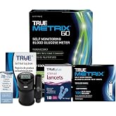 TRUE METRIX GO Meter Kit, Glucose Monitor, Supplies, Log Book, Solution | Includes Blood Glucose Meter, Case, 100 Test Strips, 100 Lancets, Control Solution, Log Book - For Home and Travel