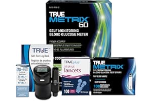 TRUE METRIX GO Meter Starter Kit - Blood Glucose Meter, Case, 100 Test Strips, 100 Lancets, Control Solution, Log Book - Fast, Easy Testing Supplies for Home Use and Travel