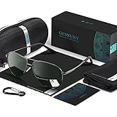 gesruny Polarized Aviator Sunglasses for Men Women- Classic Shades Retro Sun Glasses Driving Lightweight UV Protection