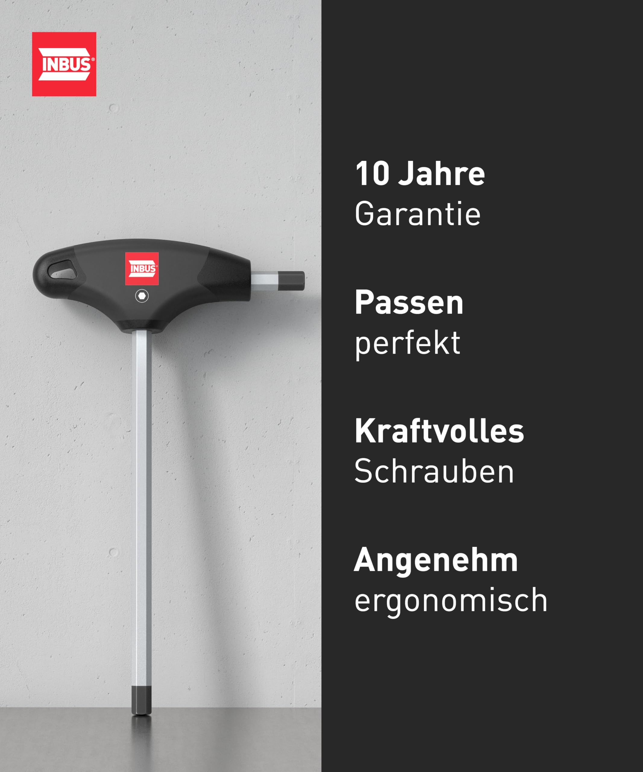 INBUS® 70129 T-Griff Schraubendreher Set 8tlg, 2–10mm, mit HybridTouch — Made in Germany 2