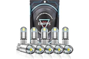 evntyps 194 LED Bulb 6000K White for License Plate Lights Super Bright 3030 Chips 168 2825 175 W5W T10 LED Interior Lights Bulb for Car Dome Map Door Courtesy Trunk Lights(Pack of 10)