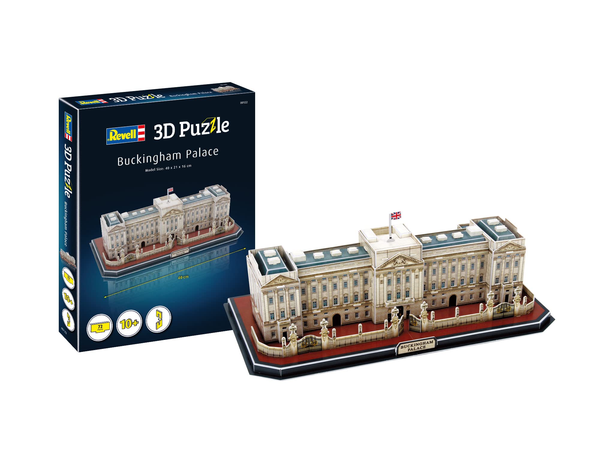 Revell 3D Puzzle 00122 Buckingham Palace 72 Pieces, Highly Detailed, 40cm in length, Fun & Easy To Build