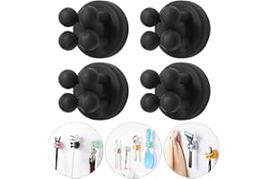 iBetterLife Razor Holder for Shower Hooks – 4Pcs Self Adhesive Wall Mounted Single Hook for Hanging Toothbrush, Functional Waterproof Utility Plug Holder for Bathroom Kitchen Living Room Office