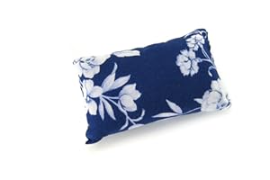 Nakpunar Emery Pincushion for Sewing, Quilting, Needlework - Pin Cushion Filled with Abrasive Turkish Emery Sand - Handmade in USA (White Floral design on Navy Blue Background)