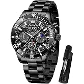 OLEVS Watches for Men Stainless Steel Waterproof Business Date Wrist Watch