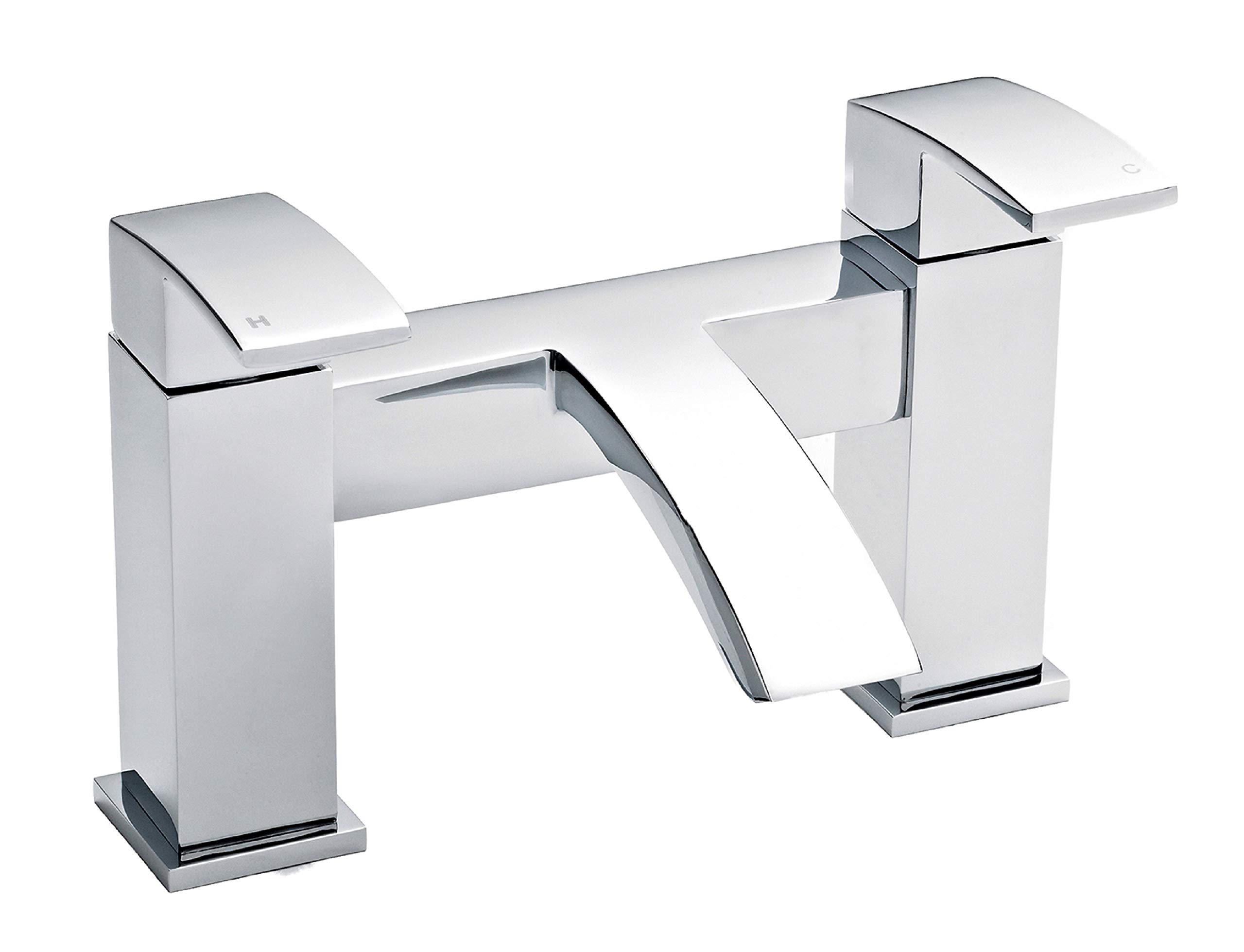 Nuie TSI303 Vibe | Modern Bathroom Deck Mounted Square Bath Filler Tap, 229 x 127 x 138mm, Chrome
