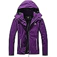 MOERDENG Women's Waterproof Rain Jacket Lightweight Raincoat Hooded Hiking Jacket Softshell Windbreaker