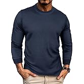 Quskc Men's Waffle Long Sleeve T Shirts Casual Crewneck Shirts Thermal Workout Slim Fit Pullover Tee Shirts