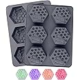 DD-life 2Pcs 3D Bee Silicone Soap Molds, Hexagonal Honeycomb Silicone Molds for Homemade Soaps Chocolate Jelly Cake Making