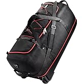 XWFB Rolling Duffle Bag with Wheels,110L/140L Expandable Soft-Sided Foldable Duffle Bag with 2 Rubber Wheels,Packable 32” Rolling Carry-On with Multi-Pockets & Compartments