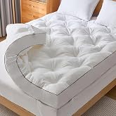 WhatsBedding 4 Inch Memory Foam Mattress Topper King for Back Pain Relief, Filled with Breathable Gel Memory Foam, Supportive Pillow Top Mattress Topper