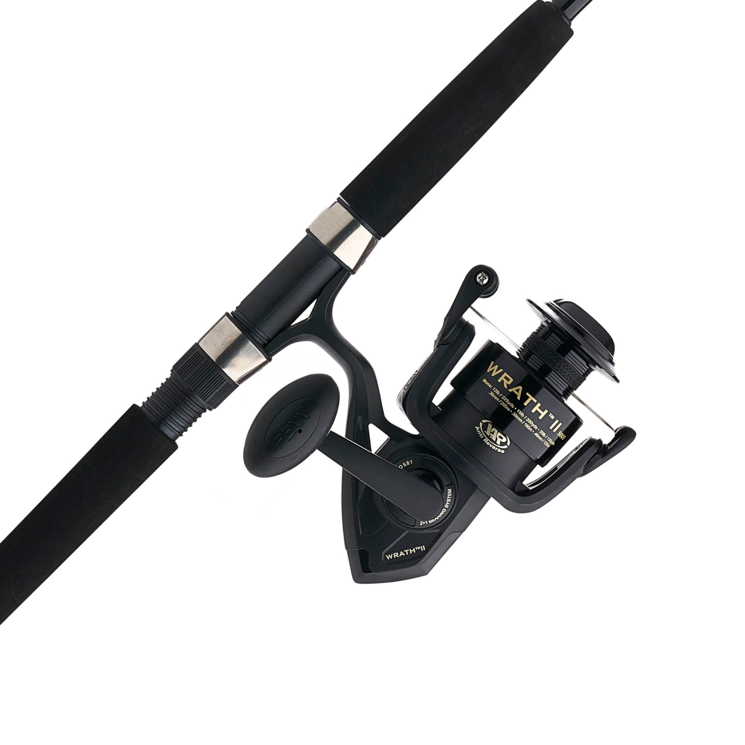 Photo 1 of PENN 7' Wrath II Fishing Rod and Spinning Reel Combo, Size 5000, Medium Heavy Power, Fast Action, Corrosion-Resistant Graphite Construction, Lightweight and Durable
