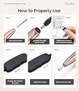 MelodySusie PC120I Nail Drill 20000RPM E File Gold Compact Portable view 5