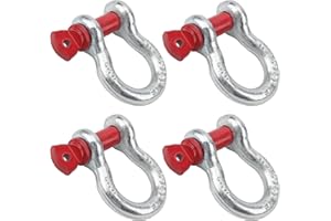 JOIKIT 4 Pack 5/8 Inch D Ring Shackle Load Limit 3.25 Tons, Bow Shackle Heavy Duty for Anchor, Towing, Winch, Off Road