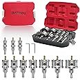 BEHAPPY 12Pcs TCT Hole Saw Kit, Carbide Hole Saw, 5/8"-2-1/8"Tungsten Carbide Tipped Hole Cutter Set with Titanium-Plated Pilot Drill bit for Metal, Stainless Steel, Iron, Wood, Plastic
