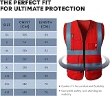 Vasego Class 2 Reflective Safety Vest Men Women Hi Vis Utility Pockets Black M view 4