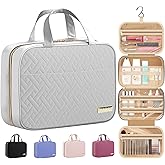 HOTOR Travel Toiletry Bag - Hanging Toiletry Bag for Women & Men, Makeup Bag/Big Comparment, Waterproof for Travel Accessories, Travel Essentials, Medium, Grey