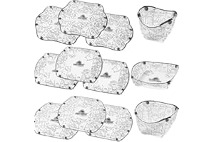 REGODI Collapsible Bowl & Cutting Board Set - Portable Tableware with Food Grade Material, Folding Plates & Cups for Outdoor 