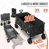 Overmont 300L Folding Festival Trolley Cart, 440lbs Capacity, All-Terrain view 2