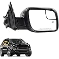 Dasbecan Right Passenger Side Door Mirror Compatible with Ford Explorer 2011-2019 Power Adjusted Glass Heated with Turn Signal Light Puddle Lamp Blind Spot Glass Replaces FO1321554 Black 7Pins