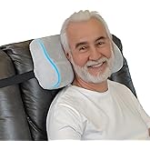 EPHEDORA Memory Foam Headrest Pillow for Recliner – B-Shaped Neck Pillow with Stabilizer Strap, Non-Slip Backing, Soft Plush Fabric - Ultimate Neck Support and Pain Relief (Ash Gray)