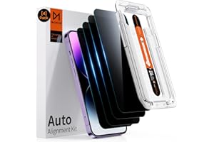 DIMONCOAT 4-Pack Privacy Screen Protector for iPhone 14 Pro Max [Auto Alignment Kit] [10X Military Protection] Compatible iPhone 14 Pro Max 6.7'' Diamonds Hard Tempered Glass Film [Case Friendly]