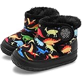 L-RUN Baby Boots for Infant Toddler Boys Girls Ankle Warm Suede Plush Lining House Slippers Little Kids Winter Shoes for Indoor Outdoor Walking