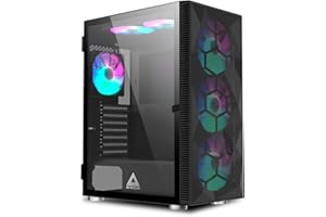 Montech X3 Mesh 6pcs, 3 x 140mm& 3 x 120mm Fixed RGB Lighting Fans ATX Mid-Tower PC Gaming Case, USB3.0, Door Open Tempered G