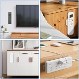 GLORHA 6PCS Magnetic Remote Control Holder Wall Mounted Organizer White view 5
