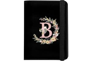 GABraden Cute Passport Holder and Holder Combo Passport Cover with RFID Blocking Women Men Compatible Wallet Credit Card Protector (Initial Monogram-B)