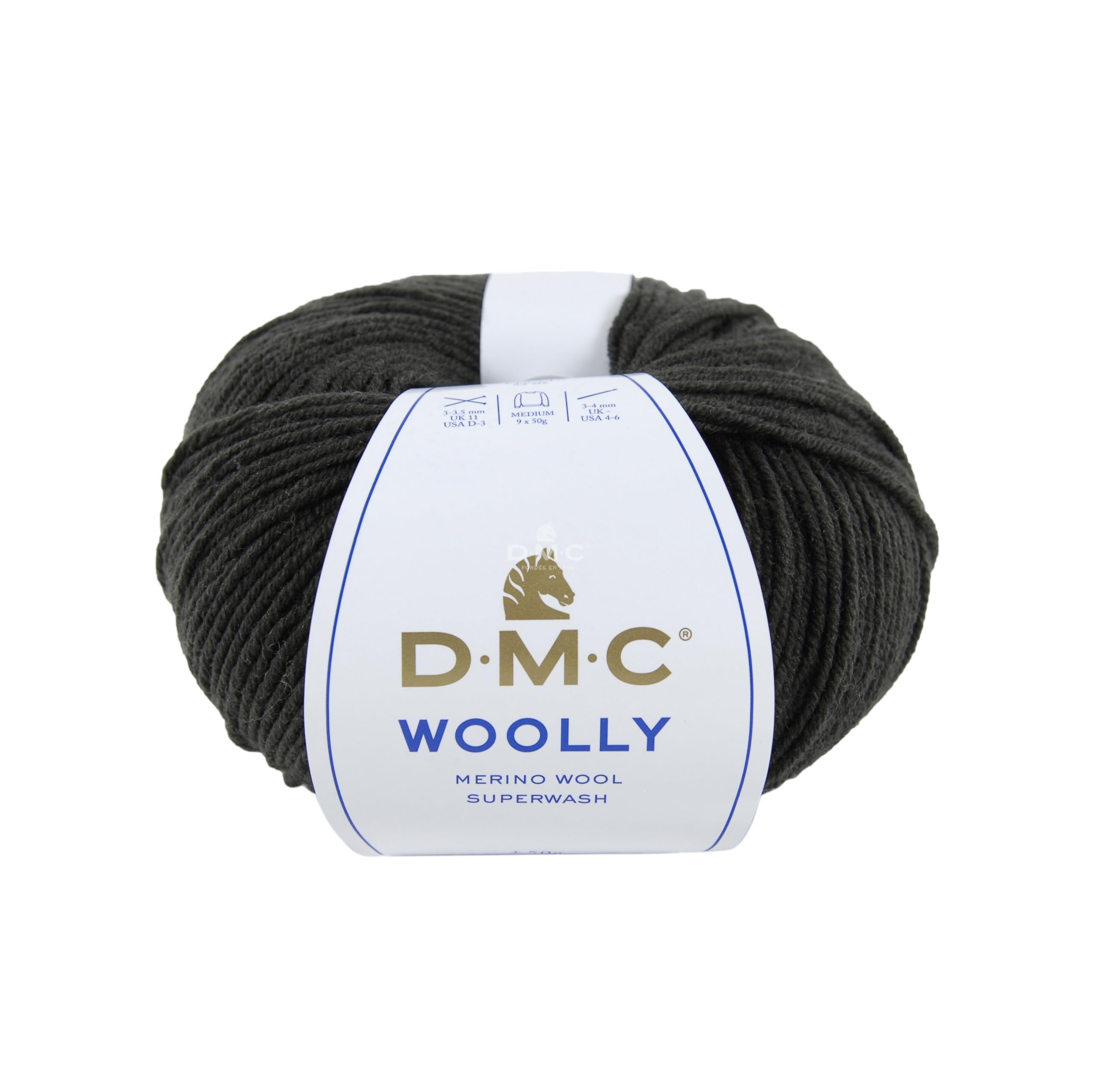 DMC Woolly Merino Yarn, Colour (123), Dark Blue, 50g
